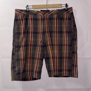 The New Ivy Brand Plaid Chino Shorts Mens Size 36